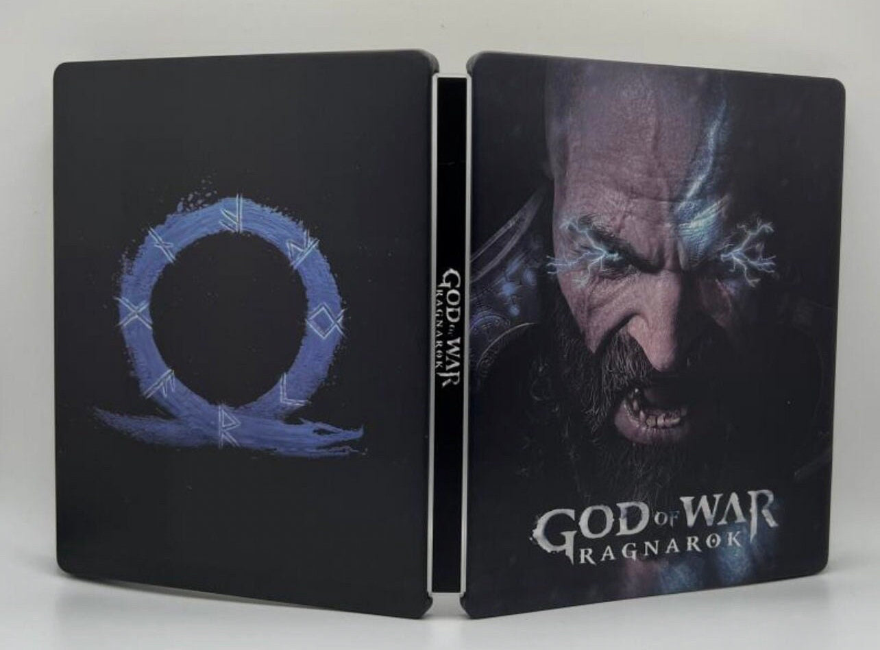 God of War Ragnarok V2 Custom made Steelbook Case only for (Sony PlayStation 5, Sony PlayStation 4) New