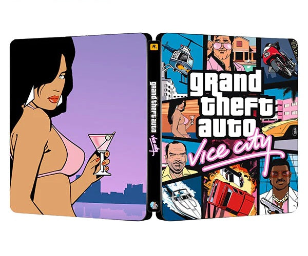 Grand Theft Auto Vice City Custom made Steelbook Case only for (Sony PlayStation 5, Sony PlayStation 4, Xbox) New